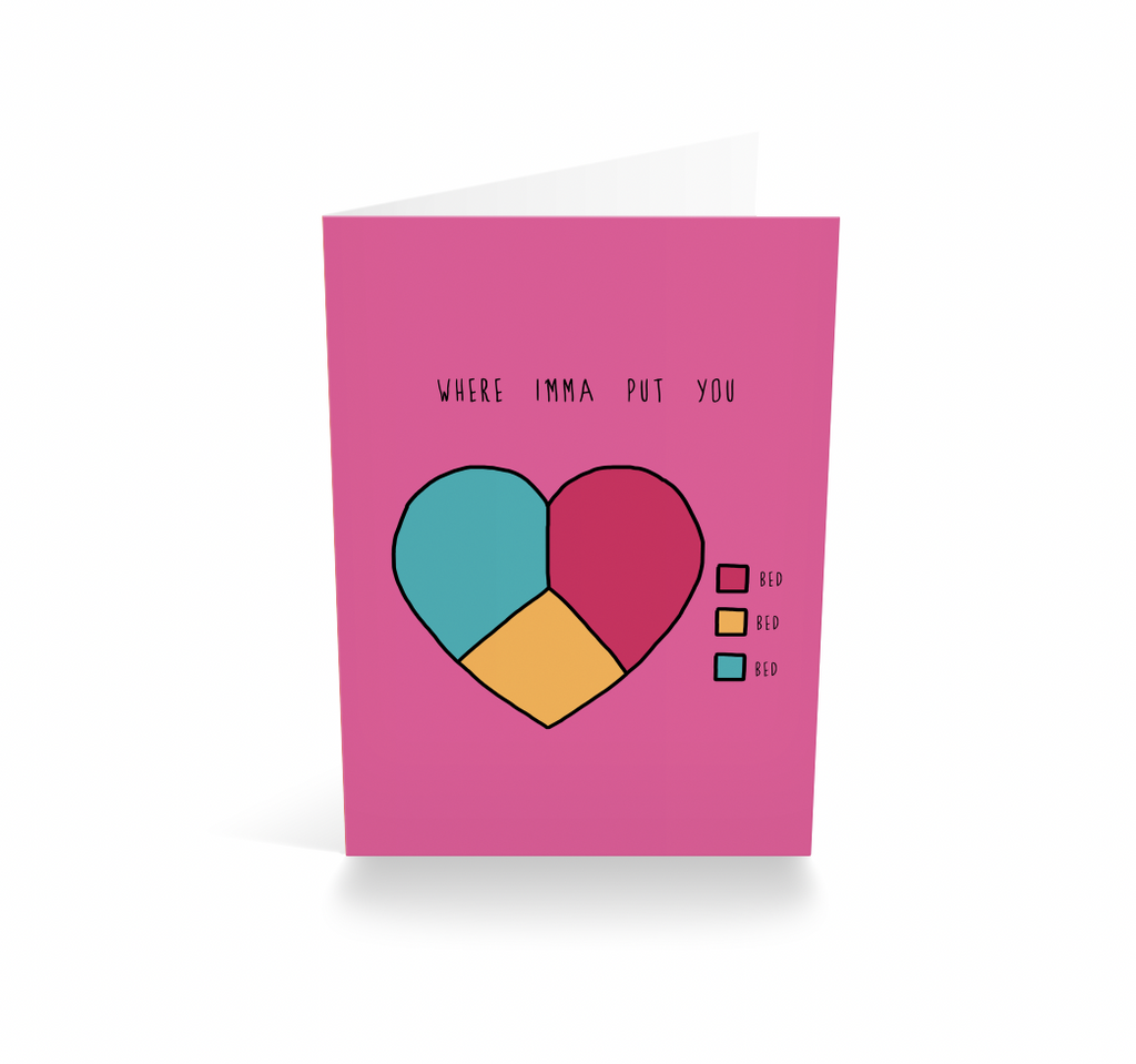 Bed | J. Holiday-inspired Heart Chart | Greetings Card