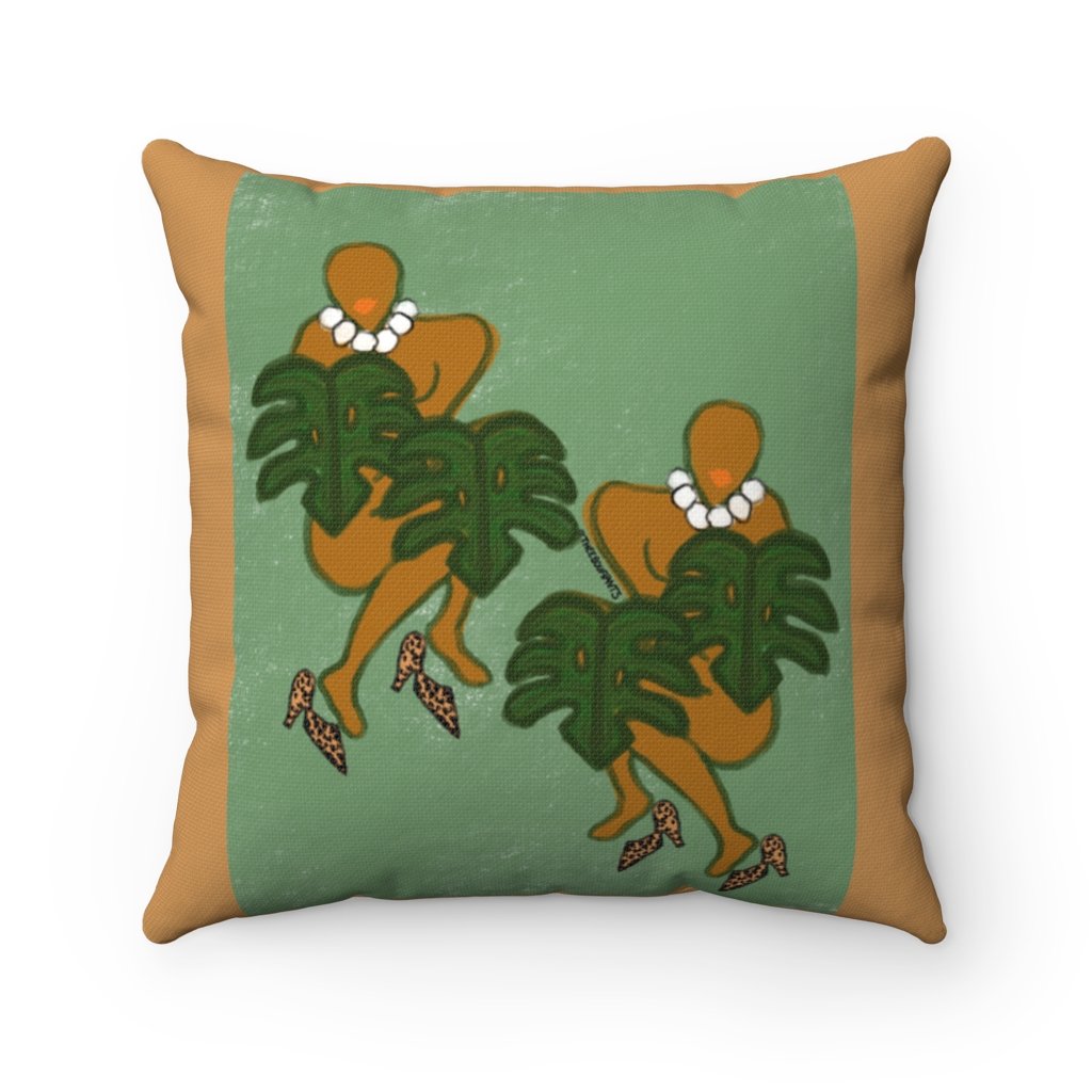 Leaf Babes Square Pillow