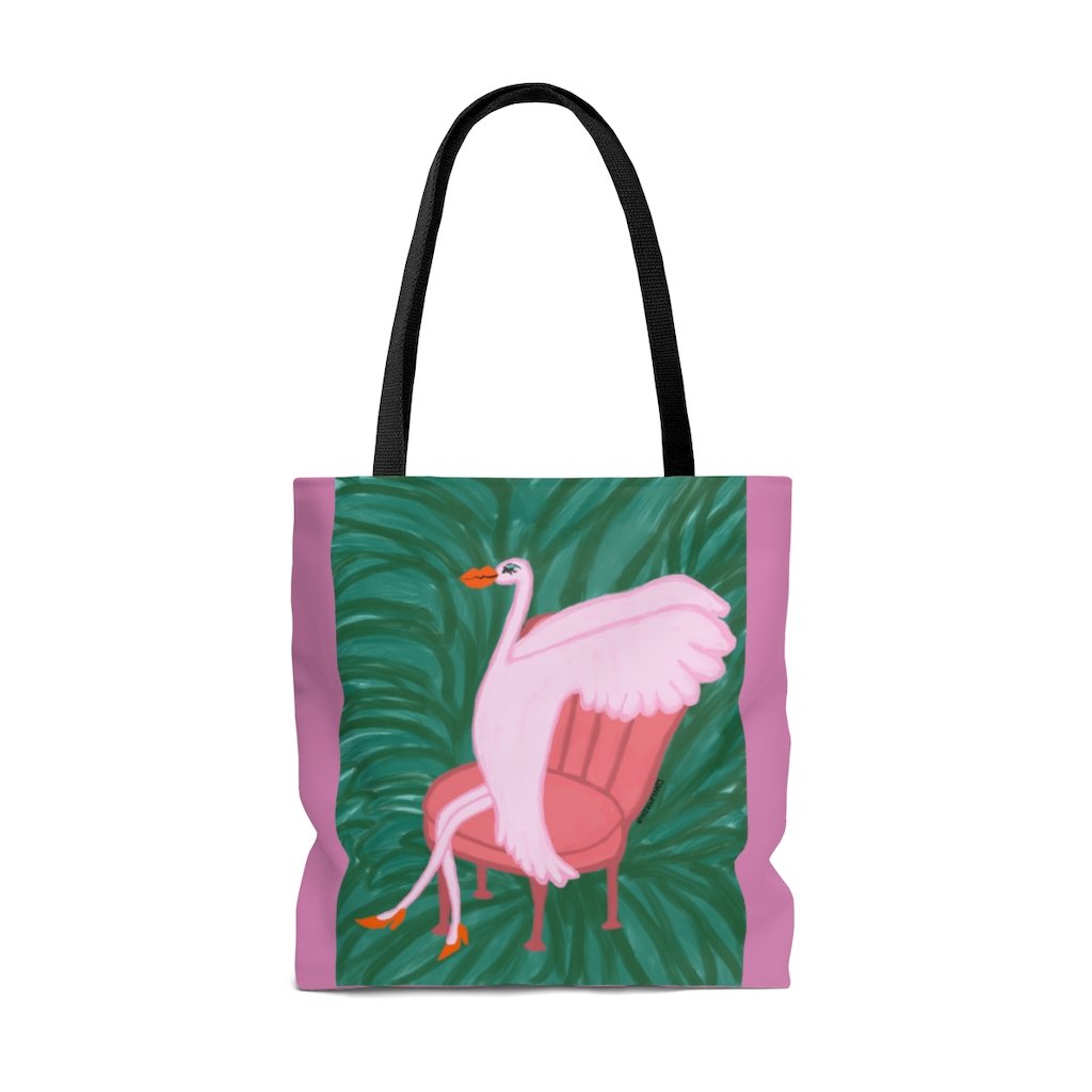 Lounging Flamingo Tote Bag