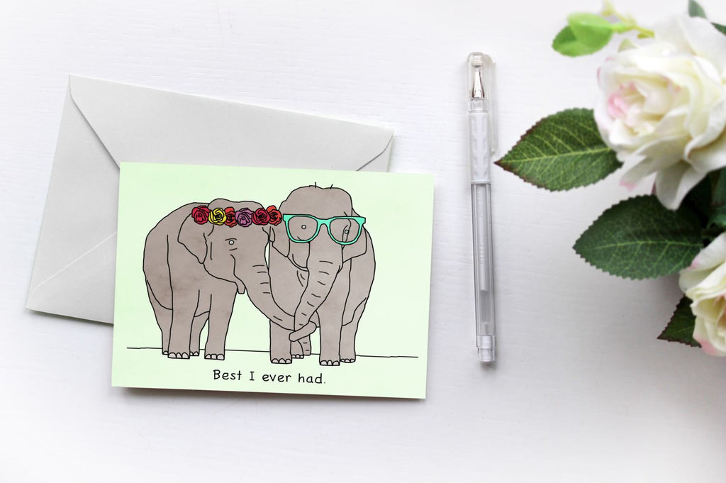 Best I Ever Had {Elephants love Drake} Greetings Card