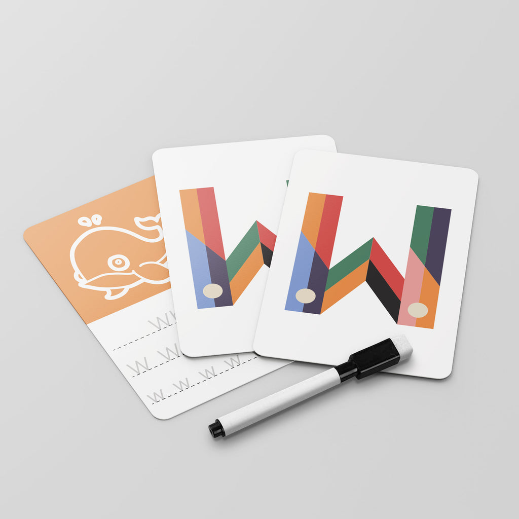 ABC - Dry Wipe Interactive Reusable Flash Cards - Colourful