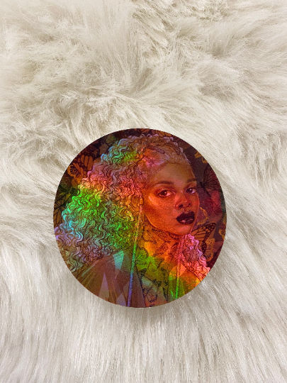 Monarch Glossy Holographic Vinyl Sticker
