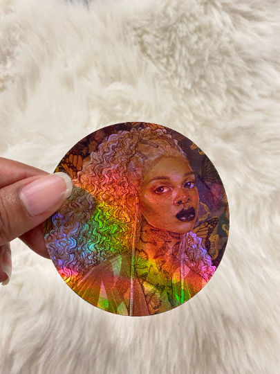 Monarch Glossy Holographic Vinyl Sticker