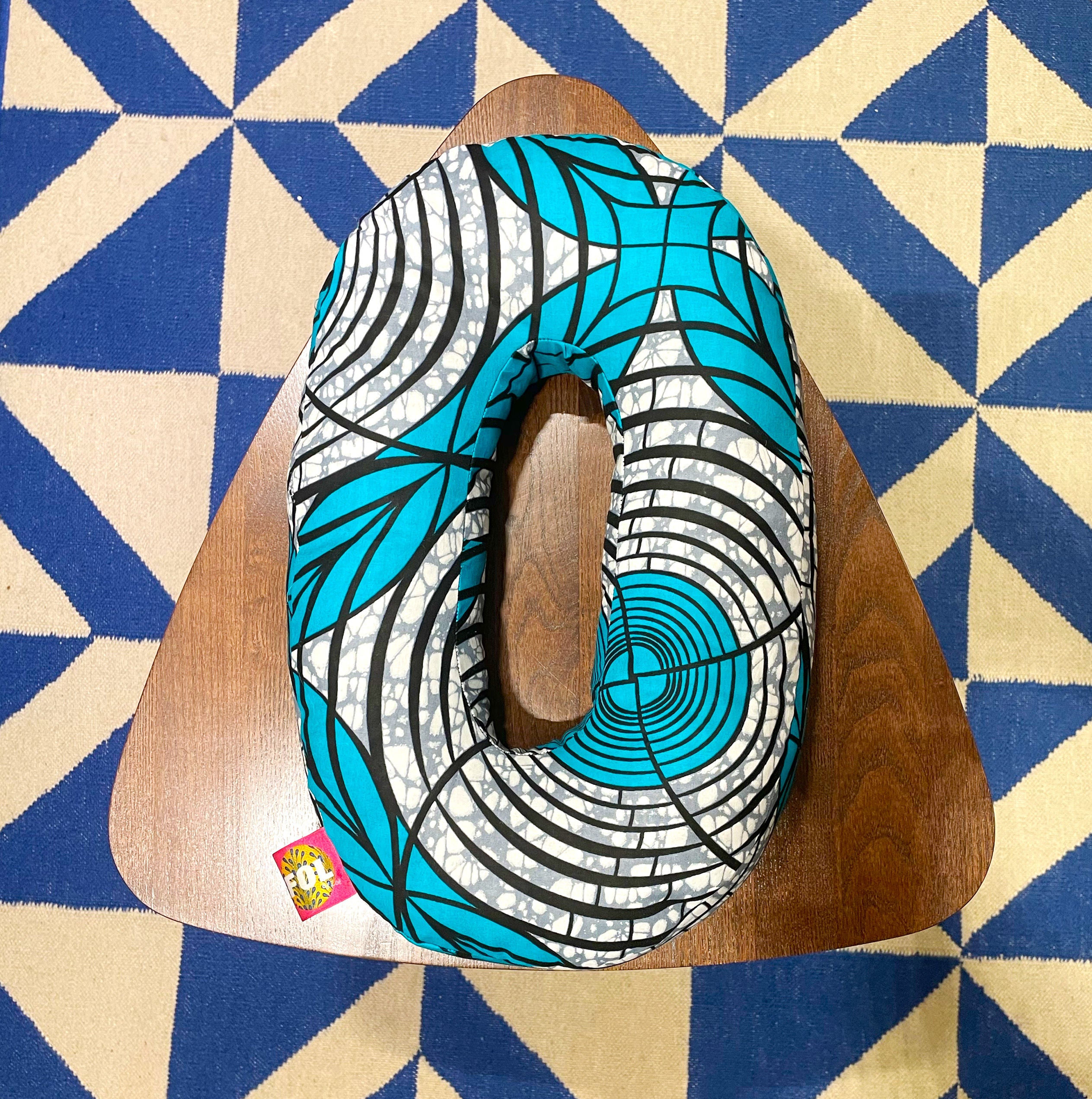 African Fabric Initial Cushion