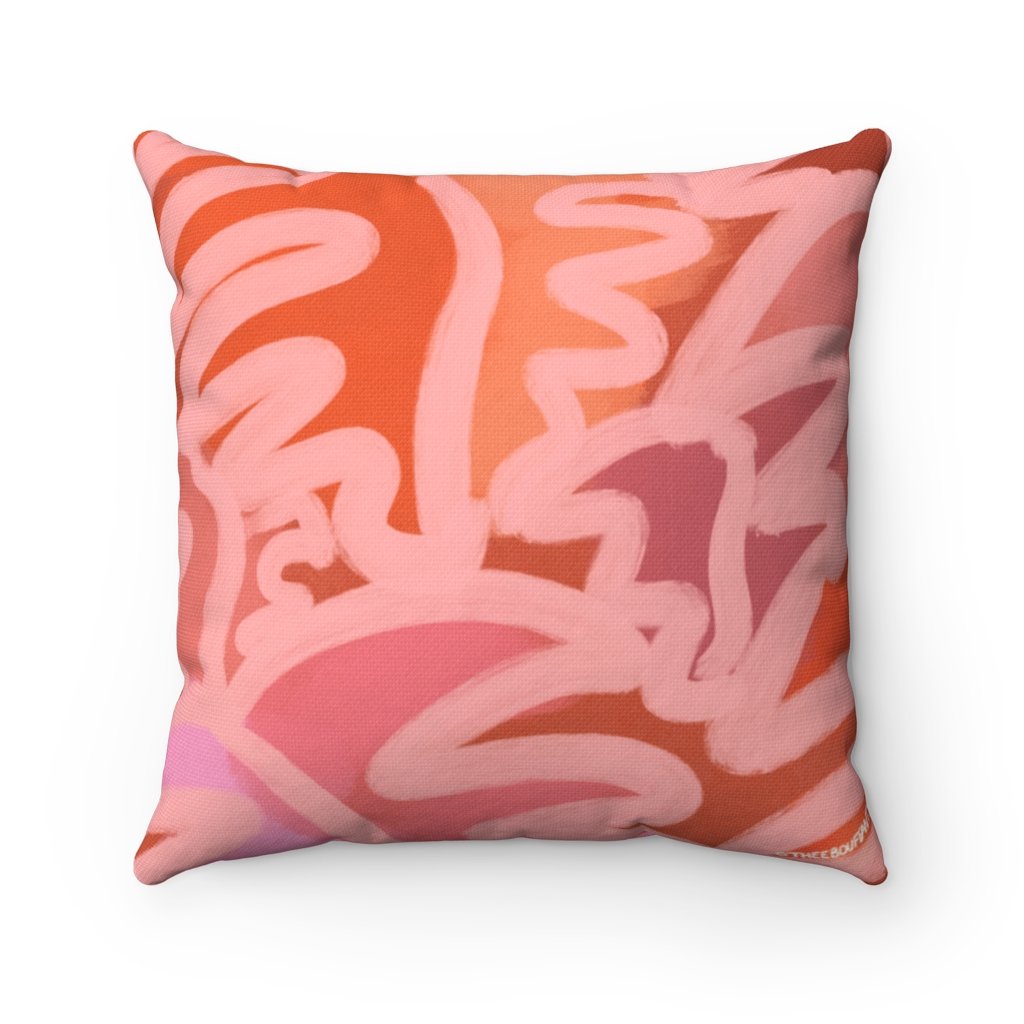 Leaves In Pink Square Pillow